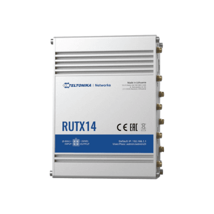 Teltonika | LTE Cat 12 Router | RUTX14 | 802.11ac | 867 Mbit/s | 10/100/1000 Mbps Mbit/s | Ethernet LAN (RJ-45) ports 5 | MU-MiMO Yes | 4G | Antenna type Internal