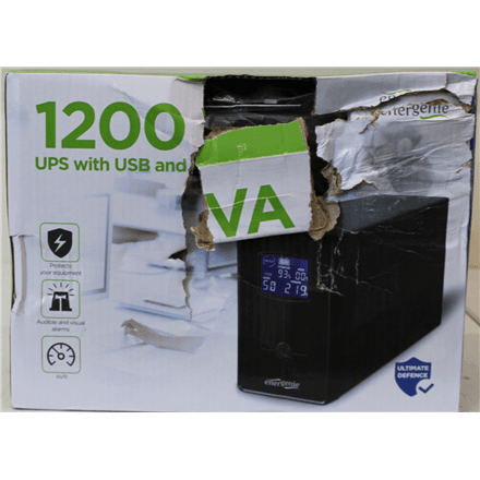 SALE OUT. Energenie UPS with USB and LCD display, 1200 VA, black | EnerGenie | UPS with USB and LCD display, Black | 1200 VA | DAMAGED PACKAGING