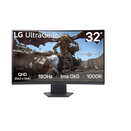 LG | 32GS60QC-B | 32 " | VA | QHD | 16:9 | 180 Hz | 1 ms | 2560 x 1440 pixels | 300 cd/m² | HDMI ports quantity 2