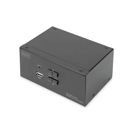 Digitus | KVM Switch, 2-Port, Dual Display, 4K, DisplayPort | DS-12862