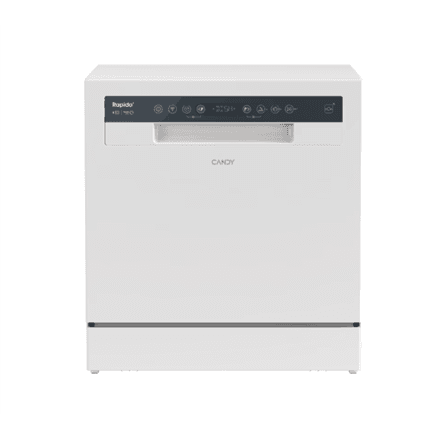 Candy Dishwasher | CP 8F9FFW | Free-standing | Width 55 cm | Number of place settings 8 | Number of programs 8 | Energy efficiency class F | Display | White