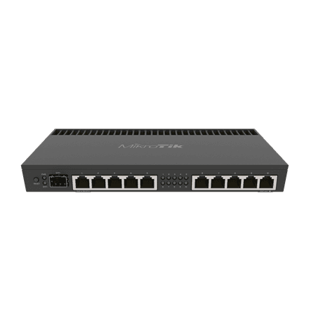 Mikrotik Wired Ethernet Router RB4011iGS+RM, Quad-core 1.4Ghz CPU, 1GB RAM, 512 MB, 1xSFP+, 1xSerial console port, PCB Temperature and Voltage Monitor, IP20, Cage and Desktop Case with Rack Ears, RouterOS L5 | MikroTi...