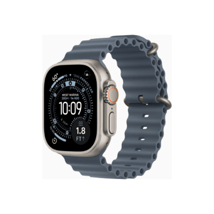 Apple Watch Ultra 3 GPS + Cellular 49mm Natural Titanium Case with Anchor Blue Ocean Band | Apple