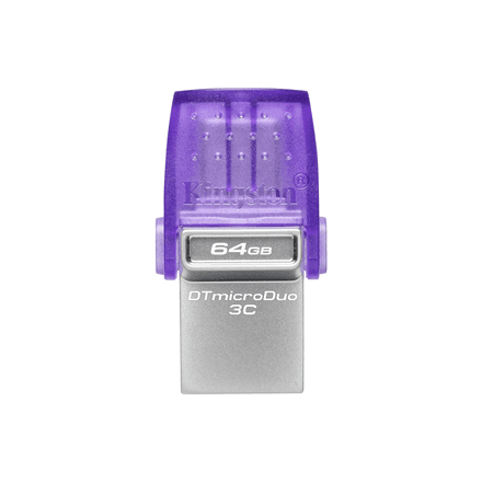 Kingston | DataTraveler | DT Micro Duo 3C | 64 GB | USB Type-C/Type-A | Purple