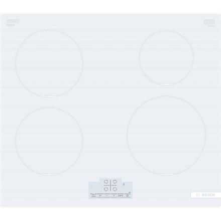 Bosch | Hob | PUE612BB1J | Induction | Number of burners/cooking zones 4 | Touch | Timer | White