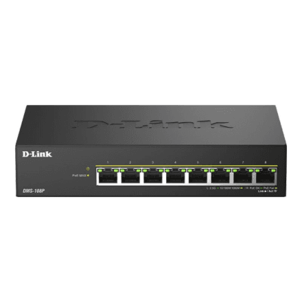 D-LINK DMS-108P/E 8-Port 2.5G Multi-Gigabit Unmanaged PoE Switch | D-Link