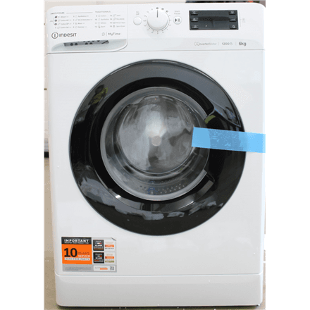 SALE OUT. | INDESIT | Washing machine | MTWSE 61294 WK EE | Energy efficiency class C | Front loading | Washing capacity 6 kg | 1151 RPM | Depth 42.5 cm | Width 59.5 cm | Display | Big Digit | White | DAMAGED PACKAGIN...