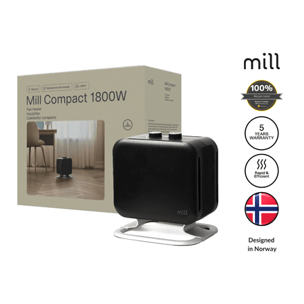 Mill | Heater | CUS1800MECBA | PTC Fan | 1800 W | Suitable for rooms up to 30 m² | Black