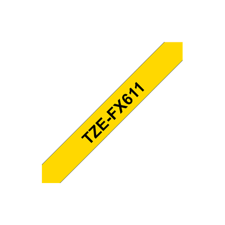 Brother | TZe-FX611 Flexible ID Laminated Tape | Black on Yellow | TZe | 8 m | 6 cm