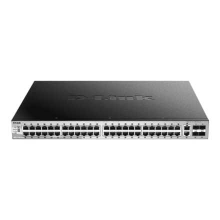 D-LINK DGS-3130-54PS/E, 48 Gig L3 Stackable PoE Switch 2x10 Gig w/4xSFP+, Std Image | D-Link