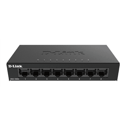D-Link | Switch | DGS-108GL/E | Unmanaged | Desktop | Gigabit Ethernet (copper) ports quantity 8 | 60 month(s)