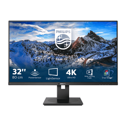 Philips | LCD Monitor with PowerSensor | 328B1/00 | 31.5 " | VA | 4K UHD | 16:9 | 60 Hz | 4 ms | 3840 x 2160 pixels | 350 cd/m² | Audio out | HDMI ports quantity 2 | Black