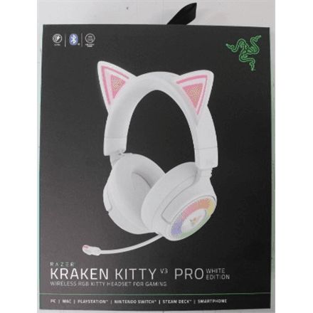 SALE OUT. Razer Kraken Kitty V3 Pro Headset, White | Razer Headset | Kraken Kitty V3 Pro | Bluetooth | Over-Ear | DAMAGED PACKAGING, DEMO