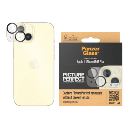 PanzerGlass PicturePerfect Camera Lens Protector iPhone 2023 6.1 | 6.7 | PanzerGlass | 1136 | Apple | Apple iPhone 15, 15 Plus | Glass | Black/Transparent | Lens protector - glass