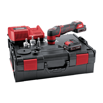 Flex The smart cordless polisher 12 V, rotary and random orbital free-running | PXE 80 12-EC/2.5 SET
