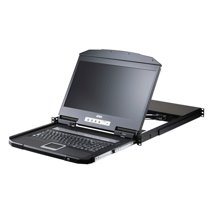 Aten | 16-Port Short Depth PS/2-USB VGA Single Rail WideScreen LCD KVM Switch 18,5" 1366x768 | CL3116NX