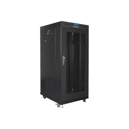 Lanberg | Rack cabinet 19" free-standing 22U/800x800 (flat pack) with glass door, LCD | FF01-8822-23BL | Black