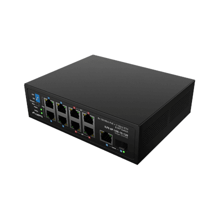 Lanberg | Switch PoE 4xBT 4xAT SFP/ETH Din Unmanagment Fast Ethernet | ILFE-8P-1GE-1S-120 | Unmanaged | Din rail, Rack