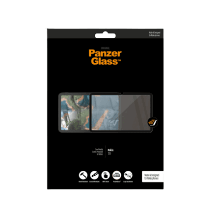 PanzerGlass | Screen protector | Nokia | T20 | Glass | Black | Full frame coverage; 100% touch preservation; Rounded edges | Case friendly