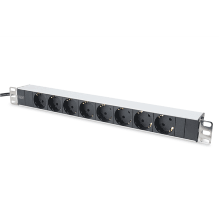 Digitus | Aluminum outlet strip with 8 safety outlets | DN-95401 | Sockets quantity 8