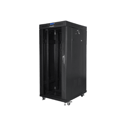 Lanberg | Rack cabinet 19" free-standing 27U/800x1000 (flat pack) with glass door, LCD | FF01-8027-12BL | Black