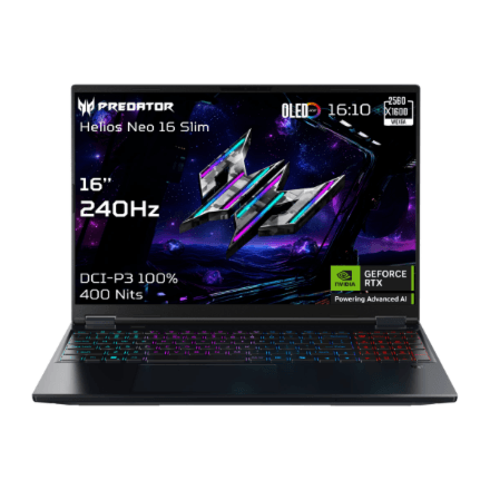 Acer | Predator Helios Neo 16S AI PHN16S-71-96S5 | Black | 16 " | OLED | WQXGA | 240 Hz | Intel Core Ultra 9 | 275HX | 32 GB | DDR5 | Solid-state drive capacity 1000 GB | NVIDIA GeForce RTX 5070 Ti | Windows 11 Home |...
