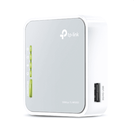 TP-LINK | 4G LTE Router | TL-MR3020 | 802.11n | 300 Mbit/s | 10/100 Mbit/s | Ethernet LAN (RJ-45) ports 3 | Mesh Support No | MU-MiMO No | No mobile broadband | Antenna type 2xDetachable antennas