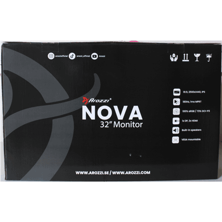 SALE OUT. Arozzi Nova 32" IPS, 180Hz, Computer Monitor - Black | Arozzi | Nova | 32 " | IPS | QHD | 16:9 | 180 Hz | 1 ms | 2560 x 1440 pixels | 300 cd/m² | HDMI ports quantity 2 | Black | Warranty 24 month(s) | DEMO