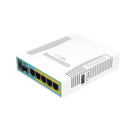 Mikrotik Wired Ethernet Router RB960PGS, hEX PoE, CPU 800MHz, 128MB RAM, 16MB, 1xSFP, 5xGigabit LAN, 1xUSB, Power Output On ports 2-5, Ourput: 1A max per port; 2A max total, RouterOS L4 | MikroTik | hEX PoE Router | R...