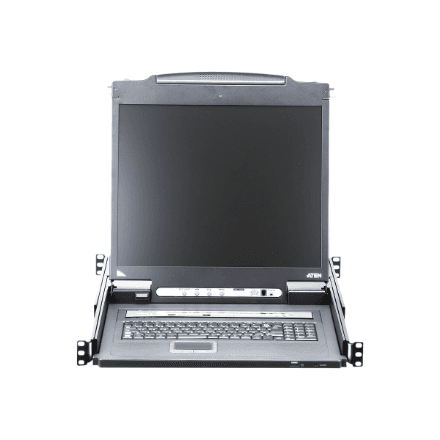 Aten | 16-Port PS/2-USB VGA 17" LCD KVM over IP Switch with Daisy-Chain Port and USB Peripheral Support | CL5716IM