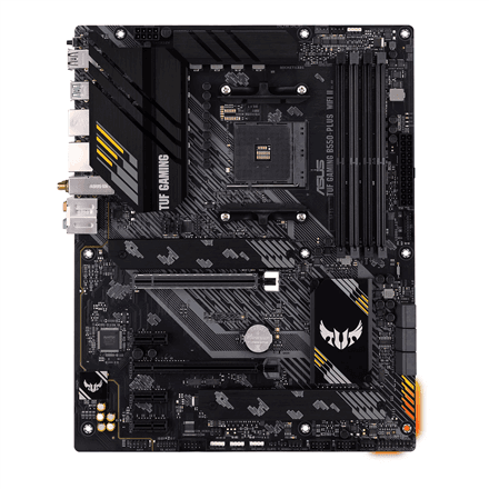 Asus | TUF GAMING B550-PLUS WIFI II | Processor family AMD | Processor socket AM4 | DDR4 DIMM | Memory slots 4 | Supported hard disk drive interfaces SATA, M.2 | Number of SATA connectors 6 | Chipset AMD B550 | 30.5cm...