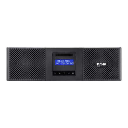 Eaton 9E UPS, 6000 VA, 5400 W, Input: Hardwired, Outputs: Hardwired, (8) C13, (2) C19, Rack, 3U, Rack-mounting kit included | Eaton