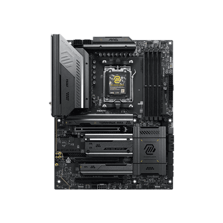 MSI MAG X870E TOMAHAWK MAX WIFI | Processor family AMD | Processor socket AM5 | DDR5 | Supported hard disk drive interfaces SATA, M.2 | Number of SATA connectors 4