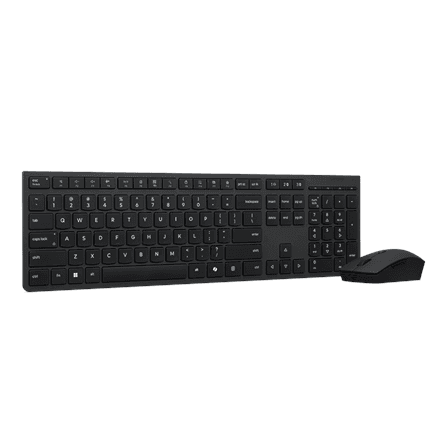 Lenovo Professional Wireless Rechargeable Combo Keyboard and Mouse | Keyboard and Mouse Set | Wireless | Mouse included | Bluetooth | US Euro | Rechargeable professional | Grey