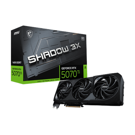 MSI GeForce RTX 5070 Ti 16G SHADOW 3X OC Bulk Pack | NVIDIA | 16 GB | GeForce RTX 5070 Ti | HDMI ports quantity 1 | PCI Express Gen 5