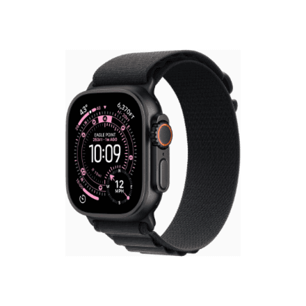 Apple Watch Ultra 3 GPS + Cellular 49mm Black Titanium Case with Black Alpine Loop - Large | Apple