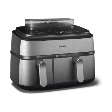 Philips Dual Basket Airfryer | NA555/00 5000 series | Power 2750 W | Capacity 9 L | RapidAir Plus | Silver
