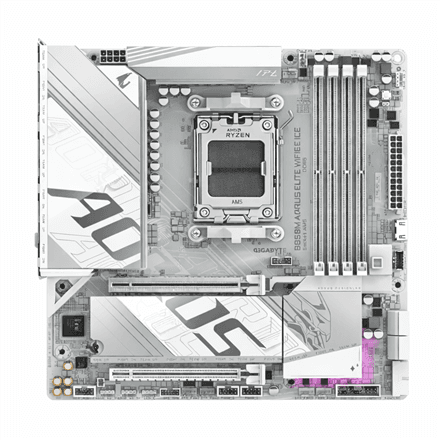 Gigabyte B850M A ELT WF6E | Processor family AMD | Processor socket AM5 | DDR5 | Supported hard disk drive interfaces SATA, M.2 | Number of SATA connectors 4