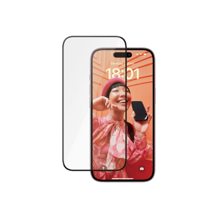 PanzerGlass | Screen protector | Apple | iPhone 15 | Ceramic, Tempered glass, Polyethylene terephthalate (PET) | Black/Transparent | Ultra-Wide Fit w. EasyAligner