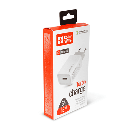 ColorWay | AC Charger | 1USB Quick Charge 3.0 | 1xUSB