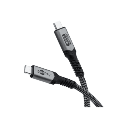 Goobay | USB-C Cable with Textile Sheath, USB4, 240 W, 40 Gbit/s, Power Delivery, 1.5 m