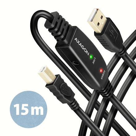 AXAGON | USB repeater cable, 15m | ADR-215B | USB Type A - USB Type B