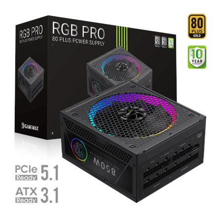 Gamemax PSU | RGB PRO 850G | 850 W | Gold | Full Modular