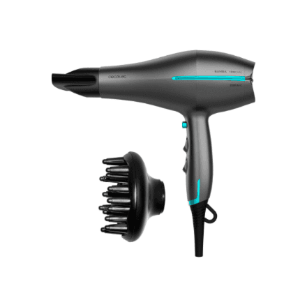Cecotec Hair dryer | IoniCare 5300 Maxi Aura Black | 2200 W | Number of temperature settings 3 | Ionic function | Black/Grey | Diffuser nozzle