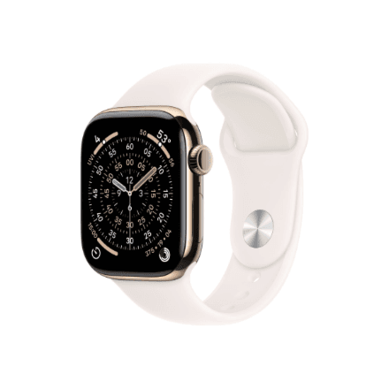 Apple Watch Series 11 GPS + Cellular 42mm Gold Titanium Case with Light Blush Sport Band - M/L | Apple