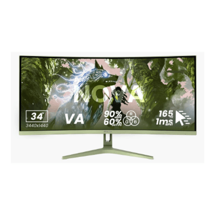 Arozzi | Nova | 34 " | VA | UWQHD | 21:9 | 165 Hz | 1 ms | 3440 x 1440 pixels | 350 cd/m² | HDMI ports quantity 2 | Forest Green