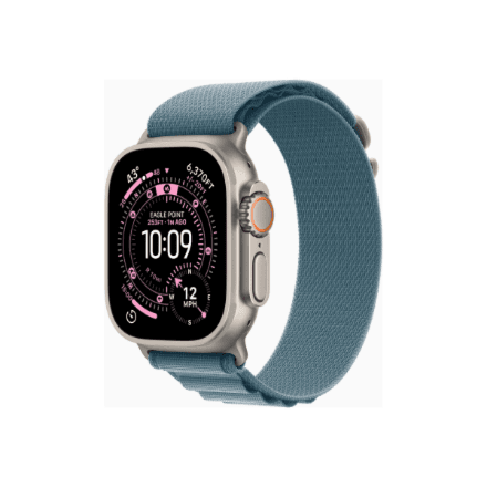 Apple Watch Ultra 3 GPS + Cellular 49mm Natural Titanium Case with Light Blue Alpine Loop - Medium | Apple