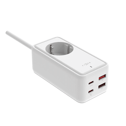 Fixed harging Strip power extension adapter with 2x USB-C and 2x USB, GaN III, 1.5m, PD 65W | FIXCS65-1.5-WH