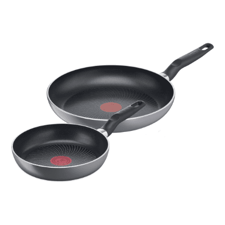 TEFAL | Pan | C2739053 Super Start Set of 2 | Frying | Diameter 20 / 26 cm | Suitable for induction hob | Fixed handle | Gray - Hippo