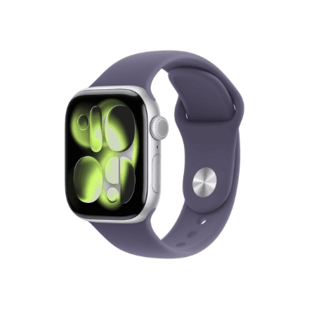 Apple Watch Series 11 GPS + Cellular 42mm Silver Aluminium Case with Purple Fog Sport Band - M/L | Apple
